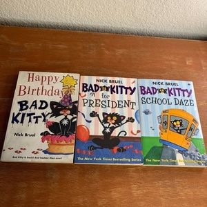 𝅺BAD Kitty Book Bundle Of Three Paperback Books By Nick Bruel Kids Preteen Teen